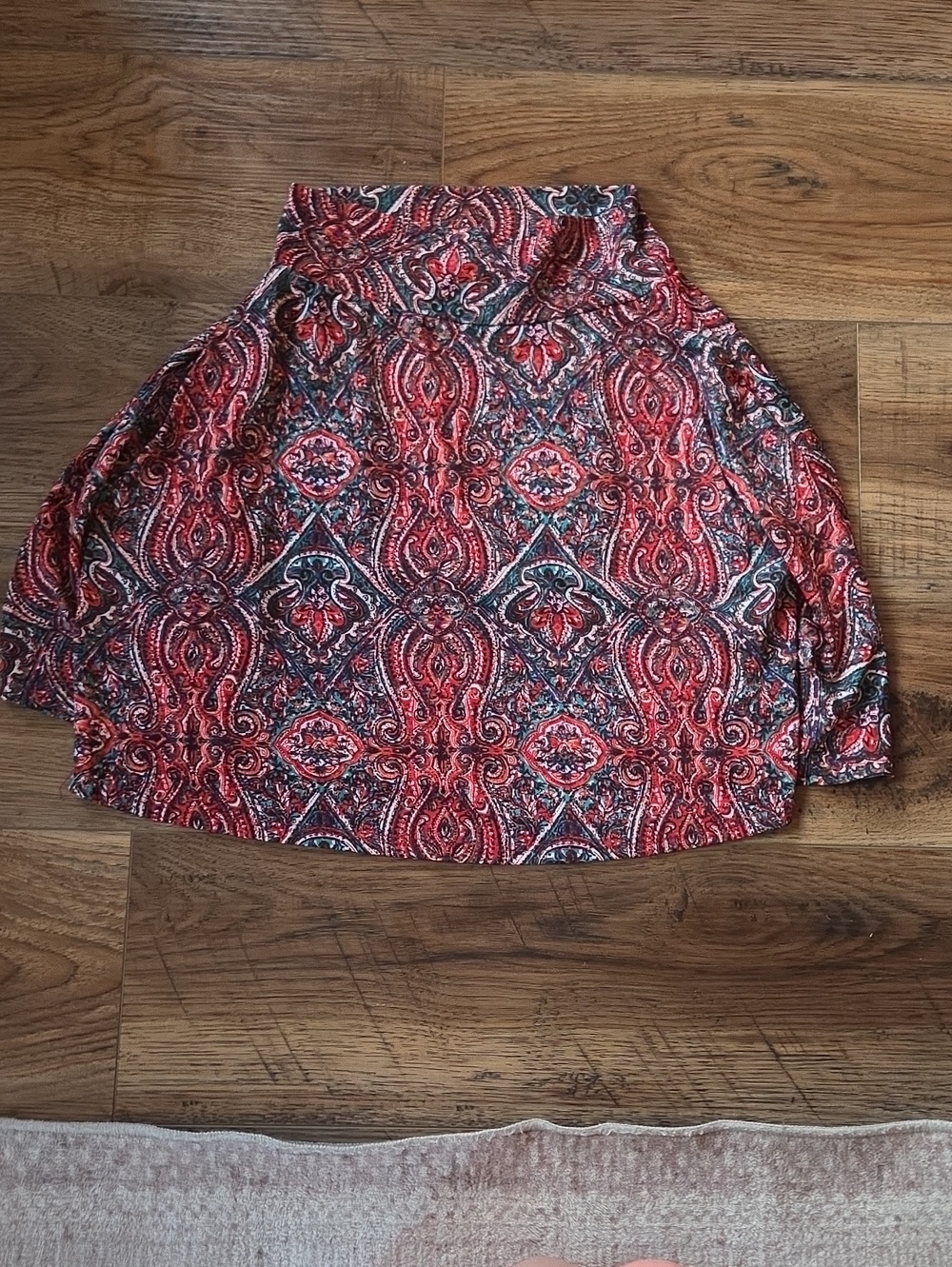 LuLaRoe Red and Black Paisley Circle Skirt
